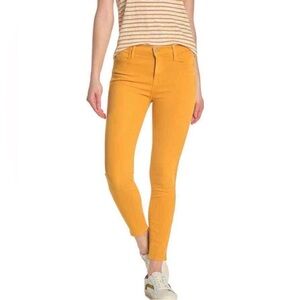 FRAME Denim Le High Yellow Skinny High Waist Cropped Jeans in Marigold - 28